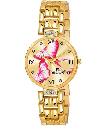 Redux GW-205 Golden Dial Analogue Watch for Women's & Girl's