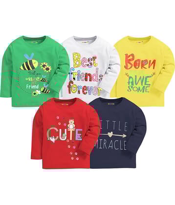 Kuchipoo Pack of 5 Baby Girls Cotton Blend T-Shirt ( Multi )