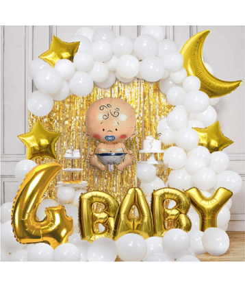 Jolly Party  4th Birthday Decoration Items For Boys - 59Pcs Fourth Birthday Decoration - 4th Birthday Party Decorations,Birthday Decorations kit