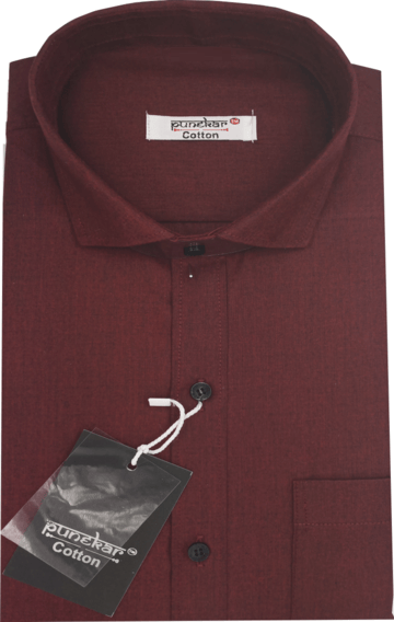 Cotton Tanmay Satin Maroon Color Full Sleeves Formal Shirt for Men's-L (40 Inch) (102 CM)