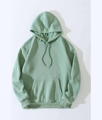 Greenflair Fleece Hooded Men's Sweatshirt - Sea Green ( Pack of 1 )