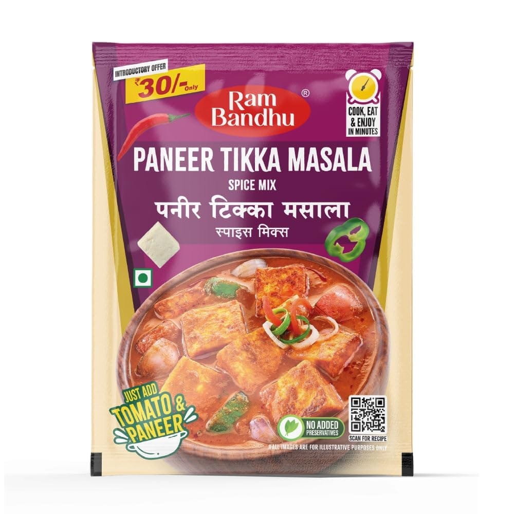 Ram Bandhu Paneer Tikka Masala | Paneer Butter Masala | Shahi Paneer | Veg Biryani | Palak Paneer | Mutter Paneer | Spice Mix 50gm each | Pack of 6