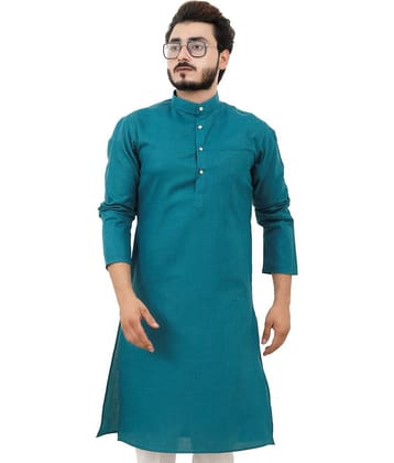 YAGNIK FASHION Dark Green Cotton Men's Regular Kurta ( Pack of 1 )