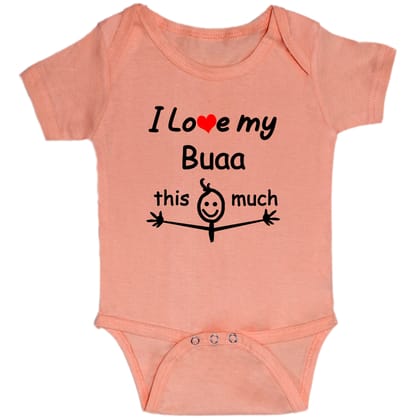 Peach I Love My Bua Cotton Romper For 6 To 12 Months