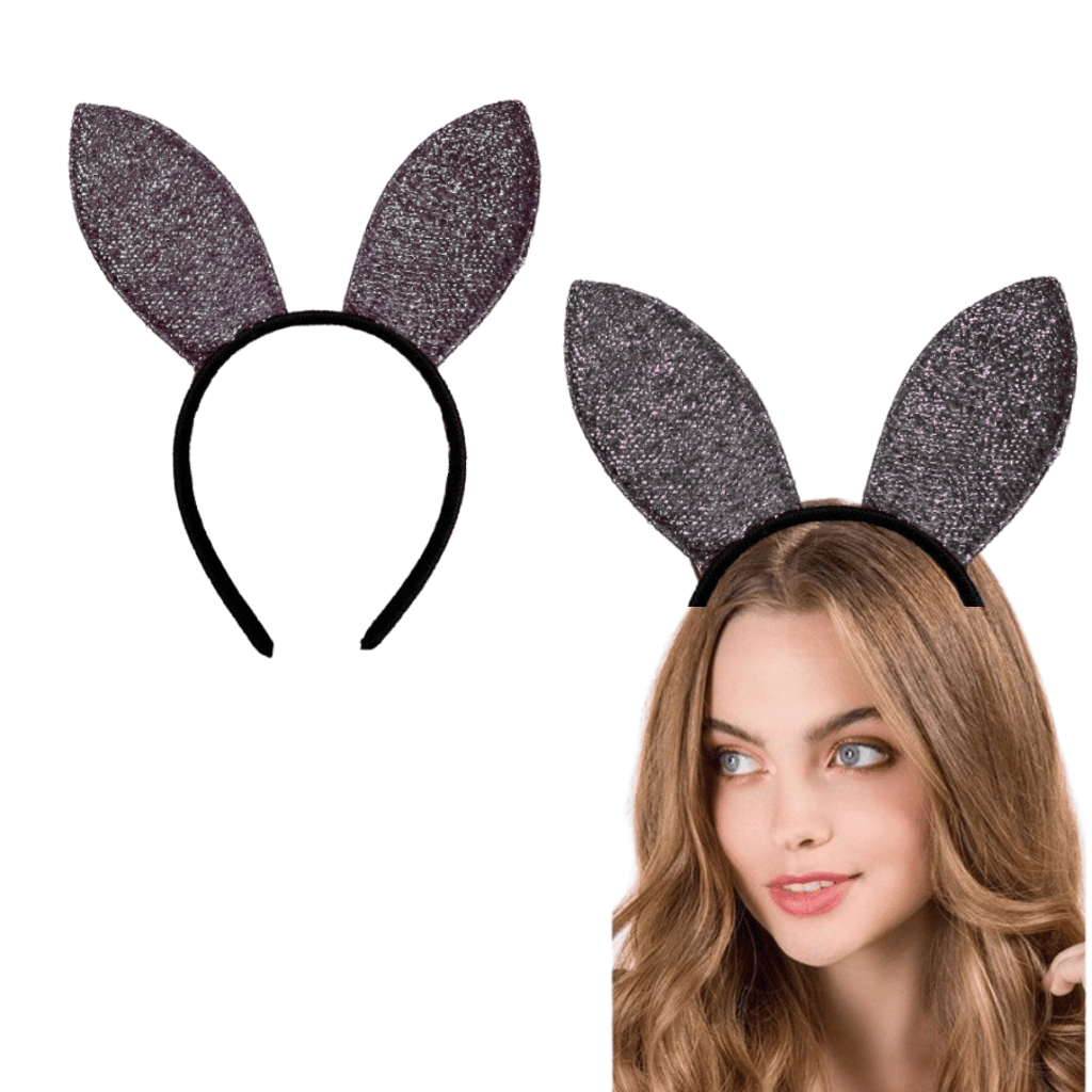 Play Boy Bunny Ears Shimmery Silver Headband - 1PC - Party and Festive Needs | Buy online on ZillyBuy
