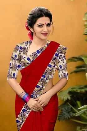 Rich Red Colored Casual Wear Chanderi Silk Saree