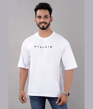 VILLAIN Pack of 1 Cotton Blend Oversized Fit Men's T-Shirt ( White )