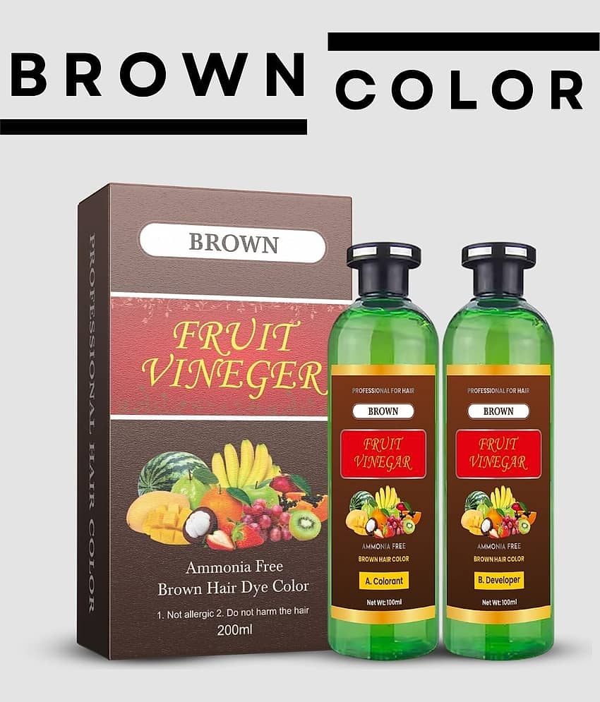 WRIXTY Fruit Vinegar Dark Brown Hair Colour Gel Instant Smooth Hair Ammonia Free Long Lasting Color