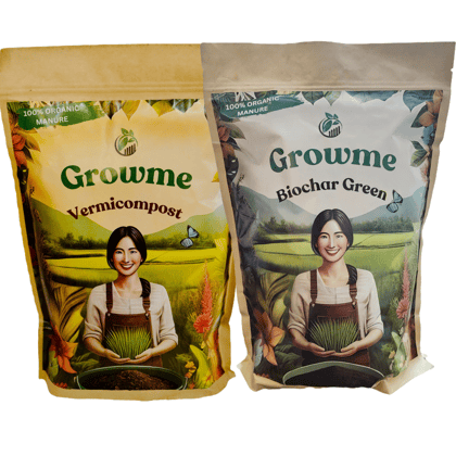 Ecotrails Growme Organic Soil Nutrition Combo Pack, Biochar Green and Vermicompost, 2kg Each