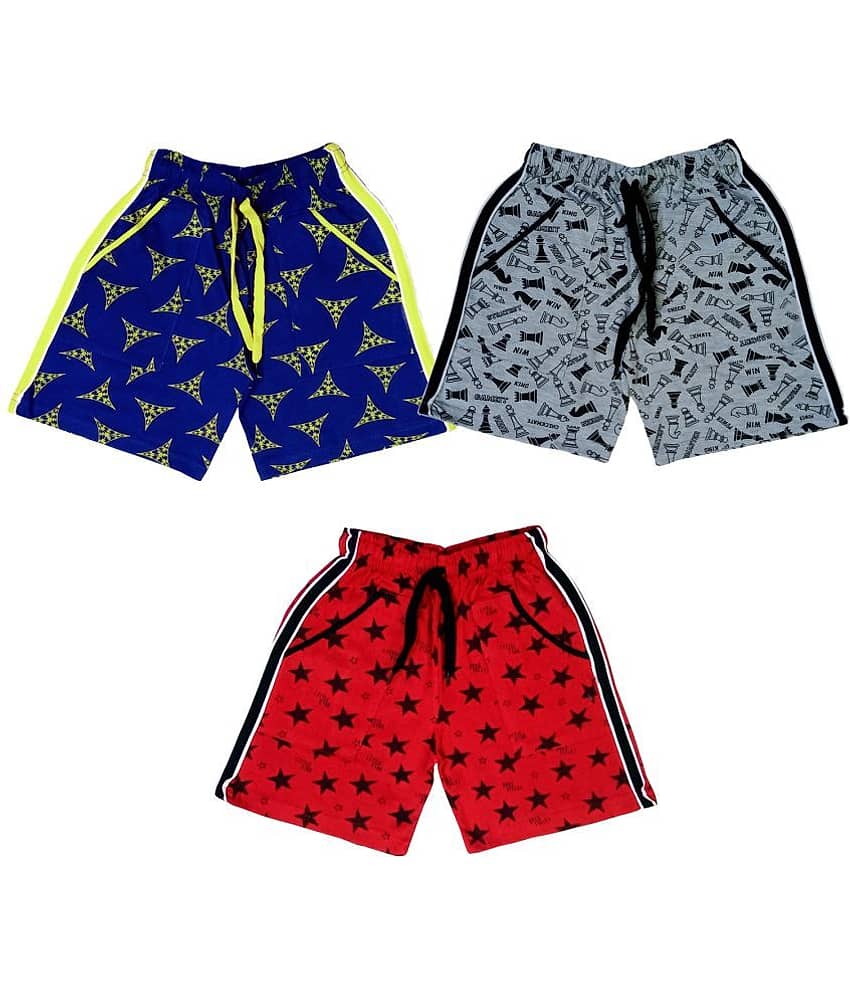 atlans Pack of 3 Cotton Blend Shorts For Boys ( Royal Blue )