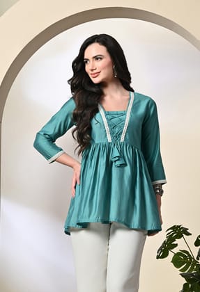 Green Silk Tunic-XS
