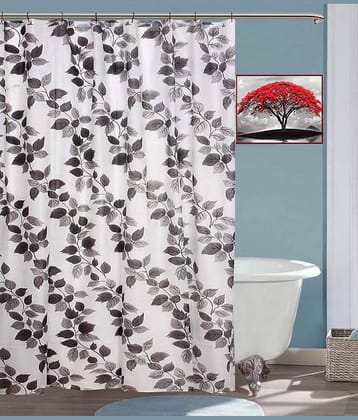 CASA FURNISHING Black PVC Shower Curtain ( Single )