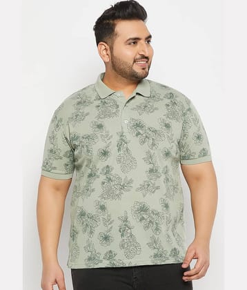 The Million Club Pack of 1 Cotton Blend Regular Fit Printed Half Sleeves Men's Polo T Shirt ( Sea Green )