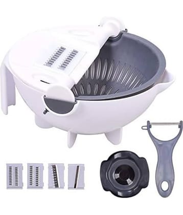 ULTIMATE SHOPPING NETWORK 9in1 Basket Black and White Plastic Mannual Chopper 500 ml ( Pack of 1 )