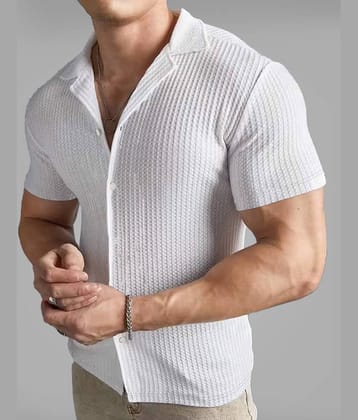 Eyebogler Poly Cotton Regular Fit Striped Half Sleeves Men's Casual Shirt - Black ( Pack of 1 )