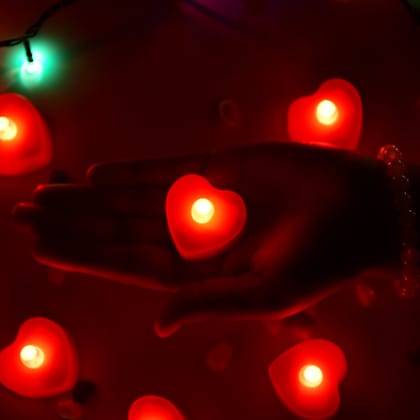 Flameless Candles LED Heart Shape Tea Light Candles Multi Color Electrical Diya Candles Battery Operated Fake Candles for Gift / Home Decoration Diwali Navratri Lighting (Pack of 24) Flameless Candles LED Heart Shape Tea Light Candles Multi Color Electrical Diya Candles Battery Operated Fake Candles for Gift / Home Decoration Diwali Navratri Lighting (Pack of 24)