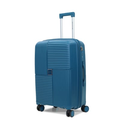 AMERICAN TRAVELLER Touris Explore Luggage Trolley Bags | Polypropylene Durable Hard Shell | TSA Type Lock | 360 degree Disc Spinner Wheels | Expandable Suitcase for Travel (Lake Blue, Small, Expo-S20)
