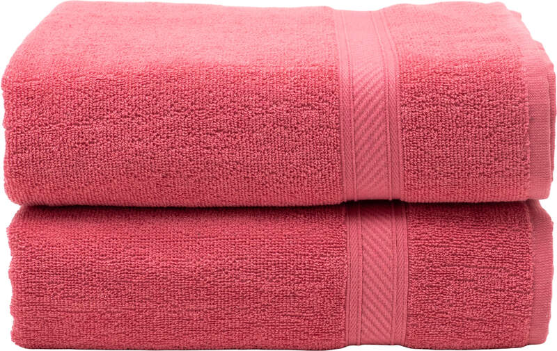 Furnofy Cotton 450 GSM Bath Towel Light Pink (Pack Of 2)