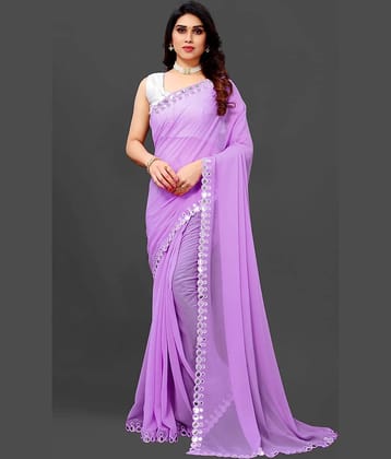 RIDDHI SHIVAY FAB Georgette Embroidered Saree With Unstitched Blouse Piece ( Green )