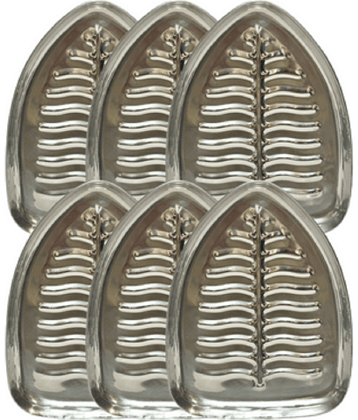 Dynore 6 Pcs Stainless Steel Silver Tray