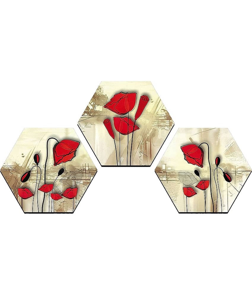 Indianara Hexagon Paintings MDF Painting Without Frame