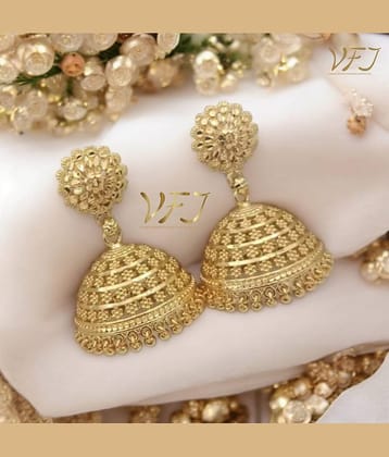 Vighnaharta Gold Jhumki Earrings ( Pack of 1 )