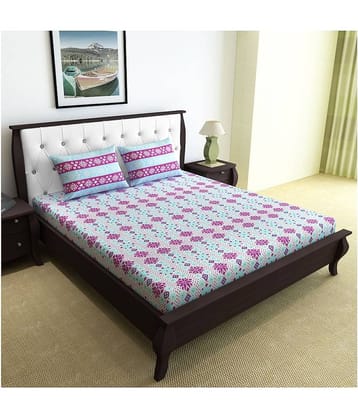 DIVINE CASA Cotton Double Bedsheet ( Off White )