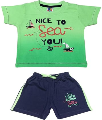 Kideon Pack of 1 Baby Boys 100% Cotton T-Shirt & Shorts ( Gold )