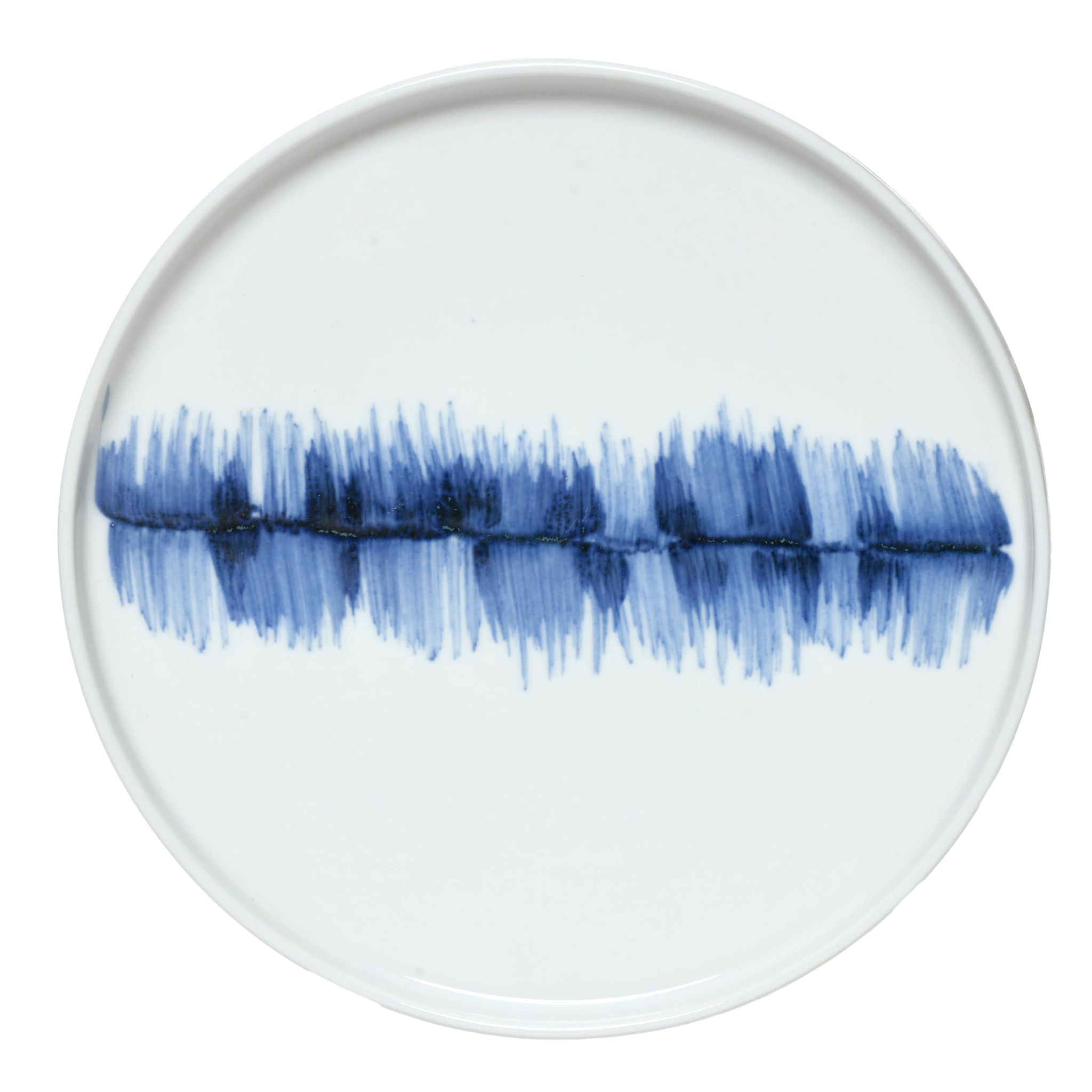 Tablejoy Edged Half Plate Set Of 6, Blue Poreclain Round Plate For Dining Table, Home, Restaurant & Gifting, Microwave And Diswasher Safe, Aesthetic Design, Light Weight And Durable, Spill Proof
