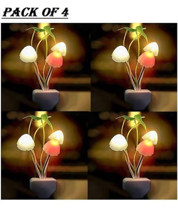 MCSMI Fancy Mushroom Shape Automatic Sensor LED Color Changing Light Night Lamp Multi - Pack of 1