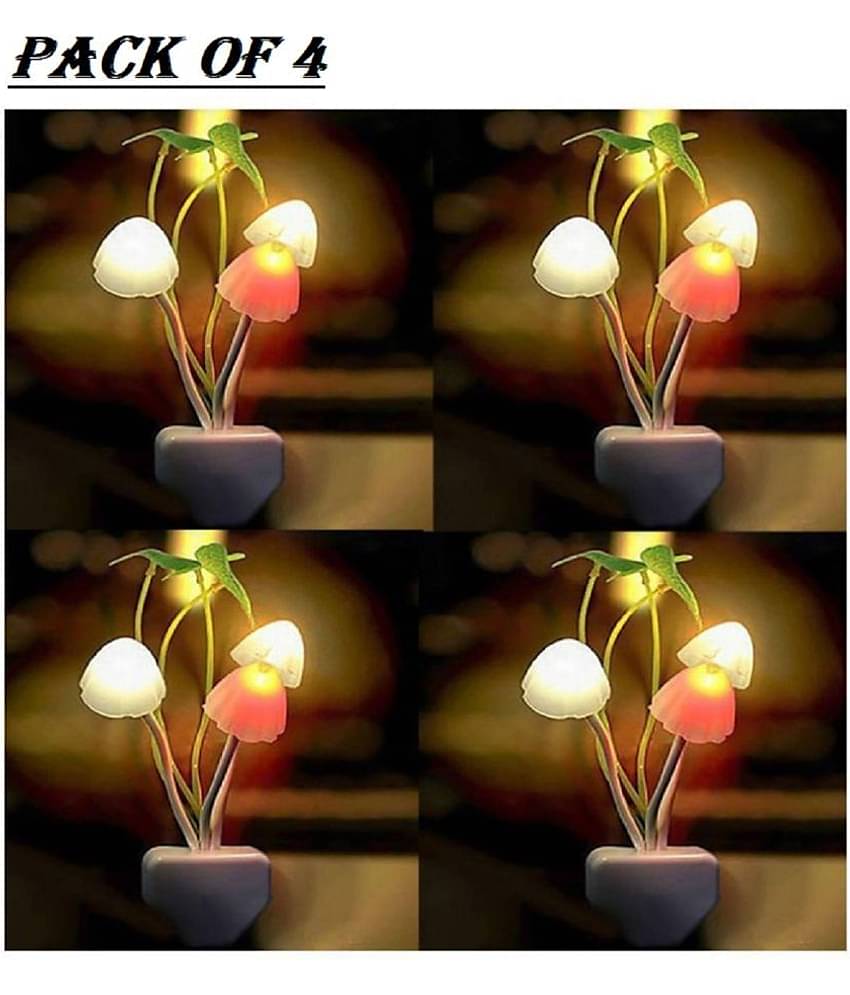 MCSMI Fancy Mushroom Shape Automatic Sensor LED Color Changing Light Night Lamp Multi - Pack of 1