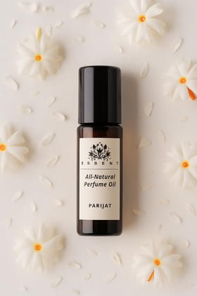 Essent Parijaat Roll-On Attar | Devotional Floral Attar for Pooja & Meditation | Long Lasting Alcohol-Free Perfume Oil | 0.27 fl. oz. (8 ml)