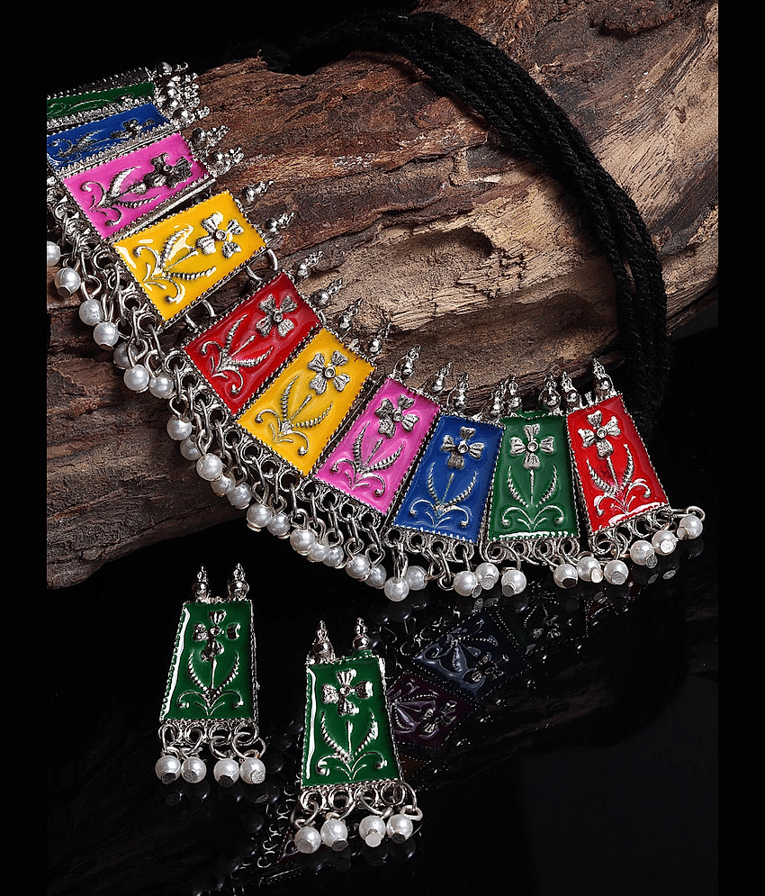 PUJVI - Multicolor Alloy Necklace Set ( Pack of 1 )