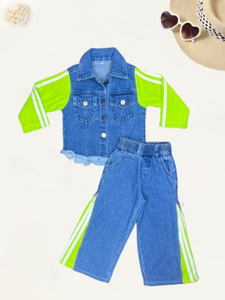 Girls Designer Denim Co-Ord Set [GCS-9985] (2-10Years)-2-3Y (Size - 20) / Imported