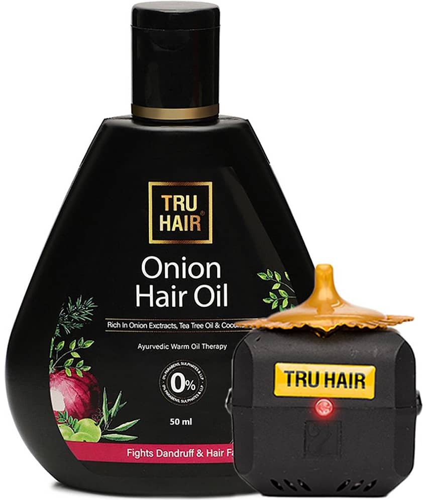 TRU HAIR & SKIN Onion Hair Oil with Free Heater, 50 ml
