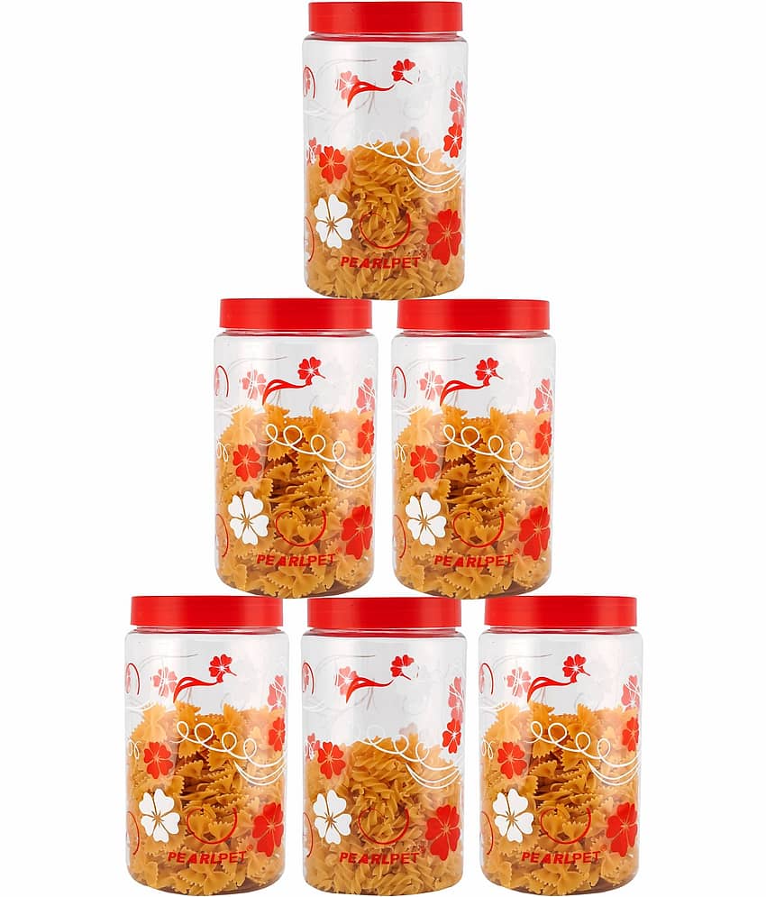 PearlPet - Red Polyproplene Food Container ( Pack of 6 )
