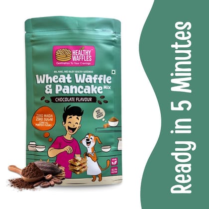 Healthy Waffles Wheat Waffle & Pancake Mix (200g) | Chocolate Flavour | Quick Breakfast