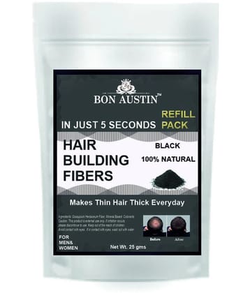 Bon Austin Hair Building Fiber Instant Fuller Hair Refill Pack (Black) 25 gm
