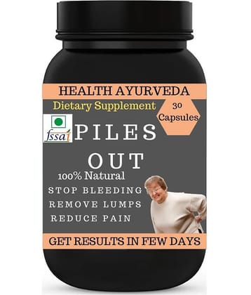 Health Ayurveda Piles Out | Ayurvedic Piles Cure Capsule 30 No.S Pack of 1