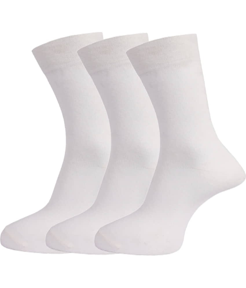 Dollar White Casual Full Length Socks Pack of 3