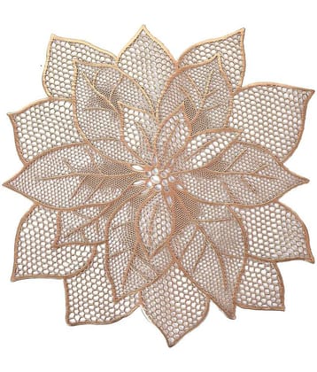 PVC Floral Square Table Mats (48 cm x 48 cm) Pack of 2 - Copper