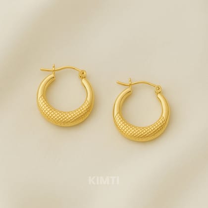 18K Gold Plated Golden Moon Hoops Anti Tarnish Earring