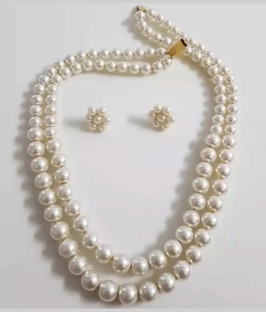 PUJVI White Alloy Necklace Set ( Pack of 1 )