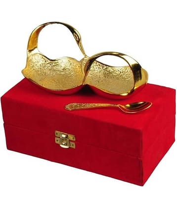 Being Nawab Royal Handcrafted Twin - Swan Bowl With Spoon - Gold