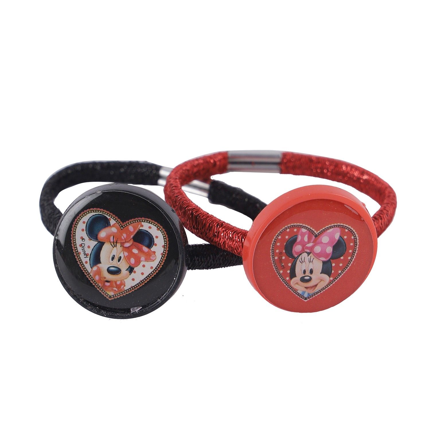 Li'l Diva Minnie Mouse Pack of 2 Red and Black Glitter Hair Pins For Girls 3 Years and Above