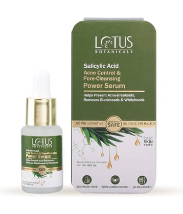 Lotus Botanicals Salicylic Acid & Tea Tree Acne Control & Pore Cleansing Power Serum, 14ml