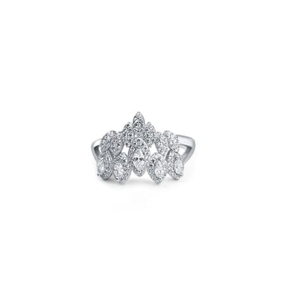 Simmery Petals Sterling silver Rings for women with zirconias