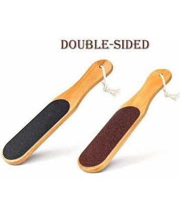Double Sided Foot File Scrubber | Dead Skin & Callus Remover | Feet Scraper | Pedicure Tool with Wooden Handle| Feet Scrub Tool & Cleaning Brush