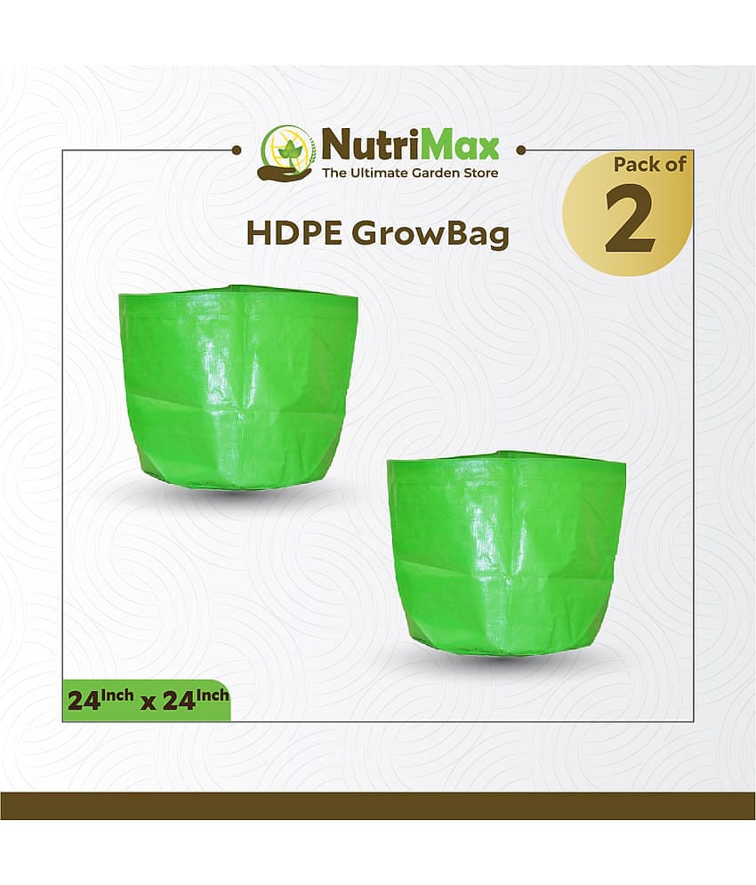Nutrimax HDPE 200 GSM Growbags 24 inch x 24 inch Pack of2 Outdoor Plant Bag