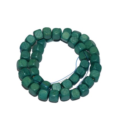 Painted Wooden Beads for Jewelry Making , BWWB-65-Per Packet of Approx 219 Pcs / 9X9 MM / Teal